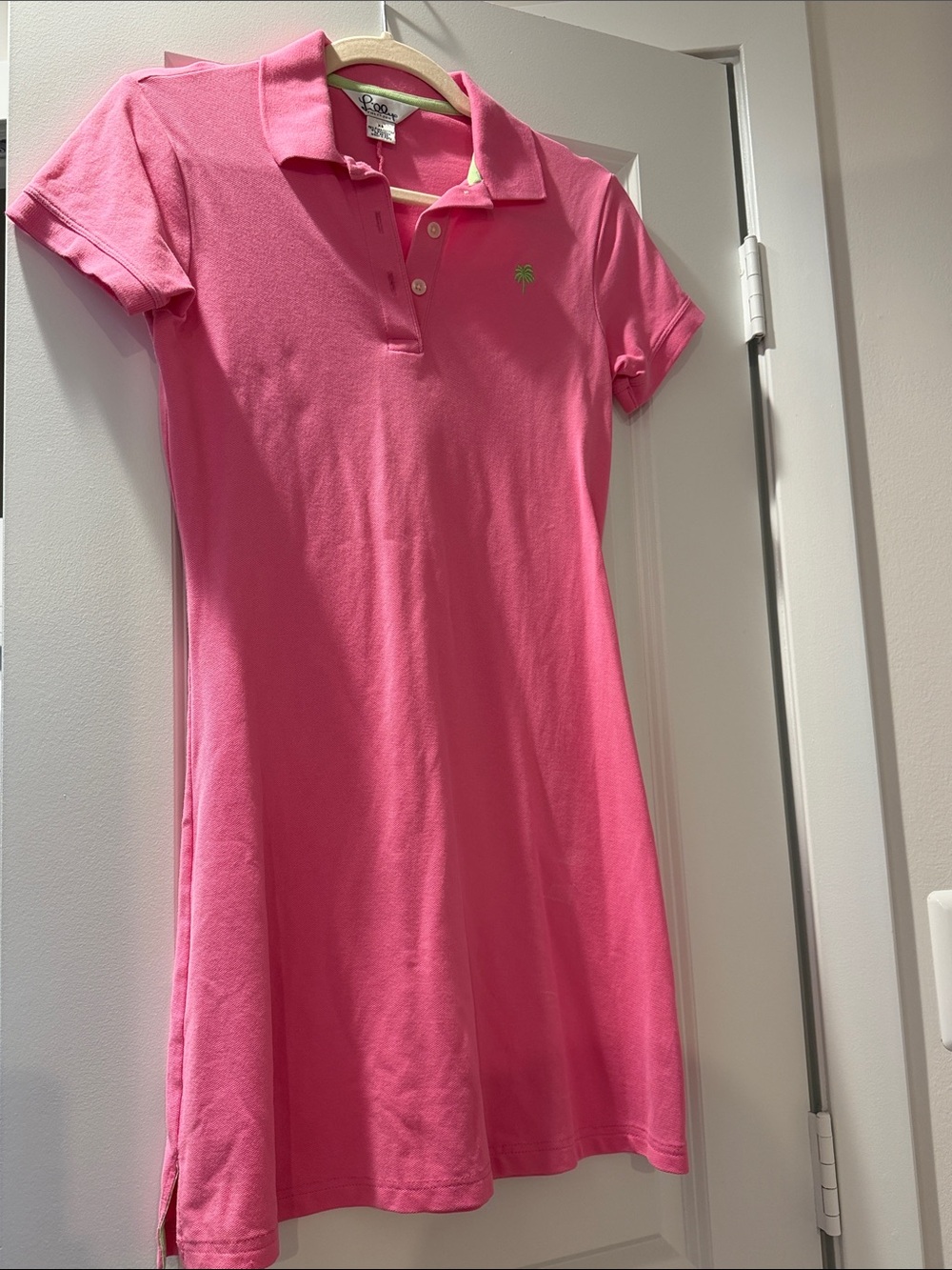 Lilly Pulitzer Hot Pink Polo Dress with Green Palm Logo